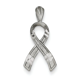 14K White Gold Awareness Pendant