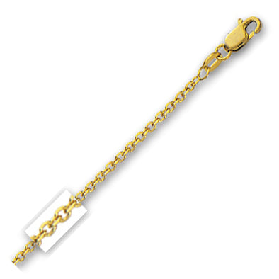 14K Solid Yellow Gold Cable Link Chain 1.9mm thick 24 Inches