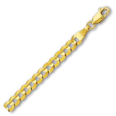 14K Solid Yellow Gold Comfort Curb Chain 4.7mm thick 24 Inches