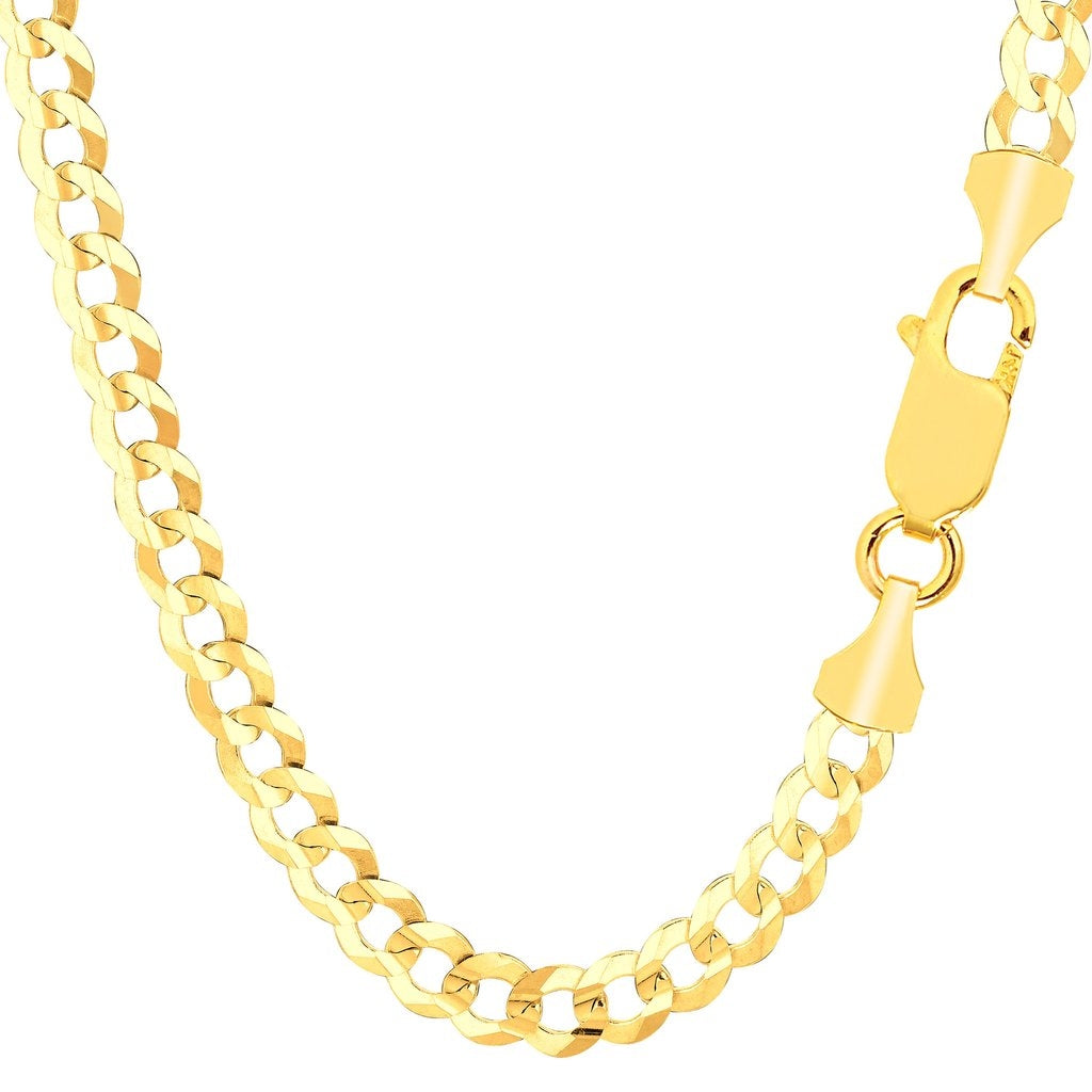 14K Solid Yellow Gold Comfort Curb Chain 5.7mm thick 24 Inches