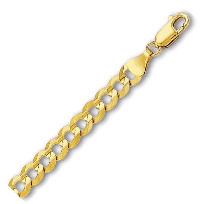 14K Solid Yellow Gold Comfort Curb Chain 5.7mm thick 30 Inches
