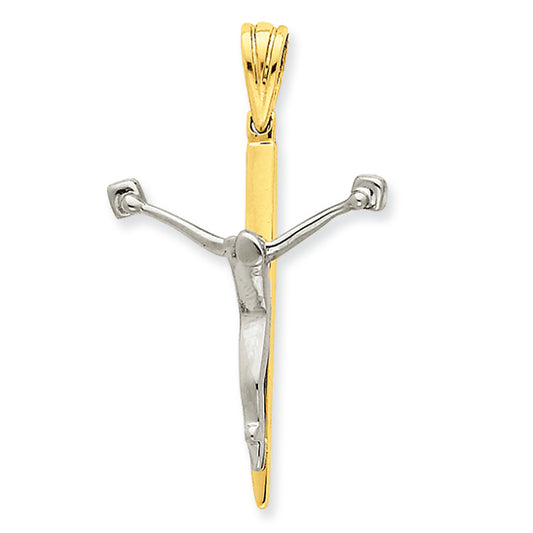 14K Gold Two-Tone Crucifix Charm