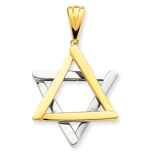 14K Gold Two-Tone Star Of David Pendant