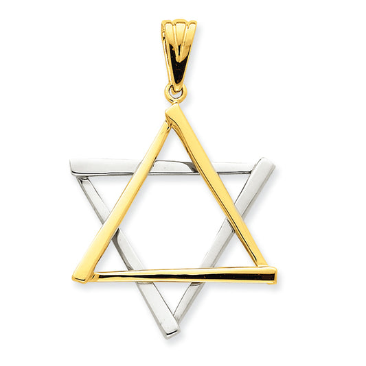 14K Gold Two-Tone Star Of David Pendant