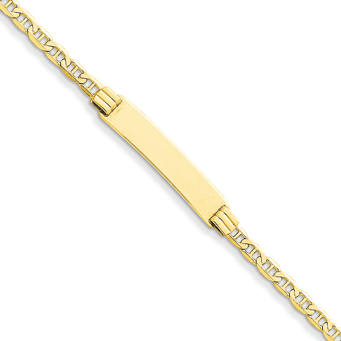 14K Gold Anchor ID Bracelet 7 Inches