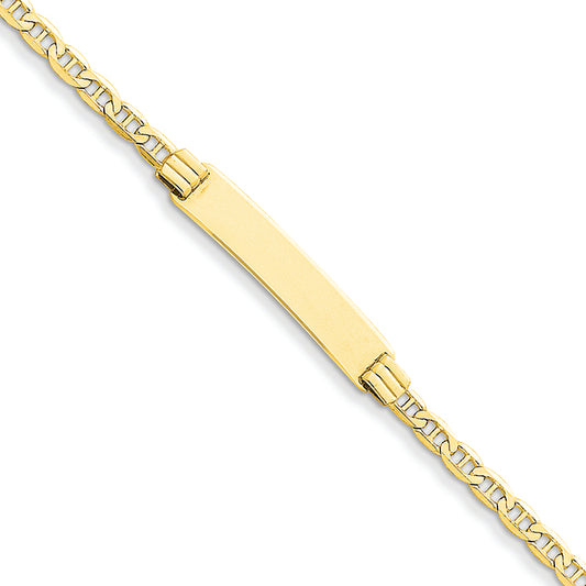 14K Gold Anchor ID Bracelet 7 Inches