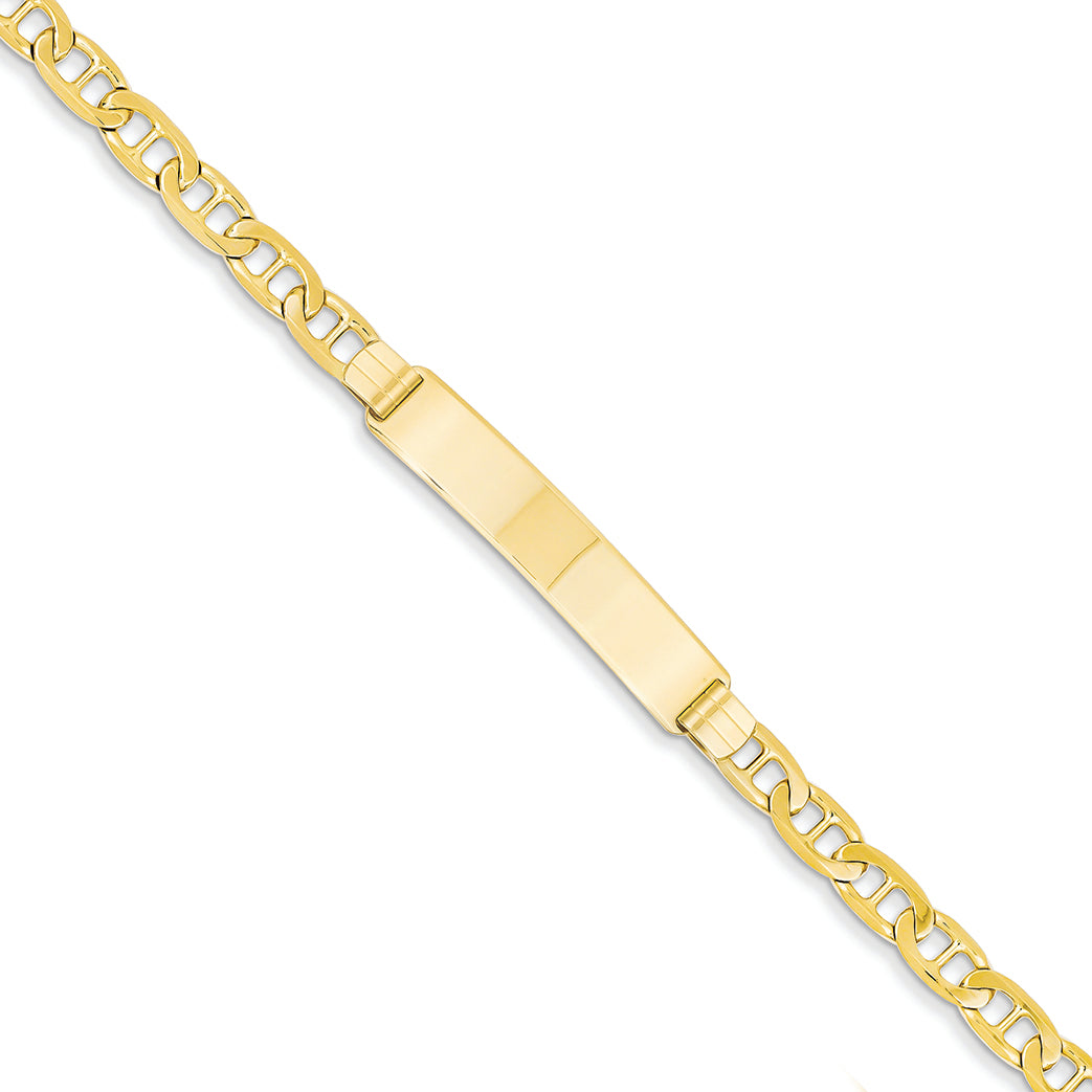 14K Gold Anchor ID Bracelet 8 Inches