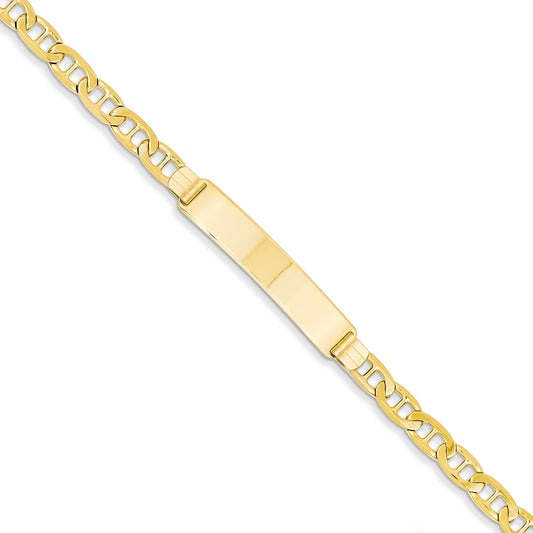 14K Gold Anchor ID Bracelet 7 Inches