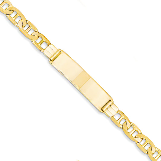 14K Gold Anchor Link ID Bracelet 8 Inches
