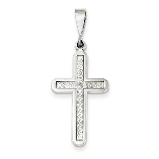 14K White Gold Cross Charm