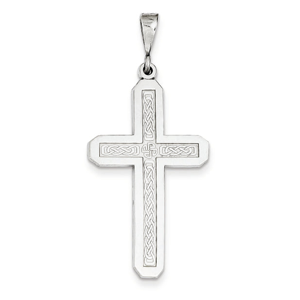 14K White Gold Cross Pendant