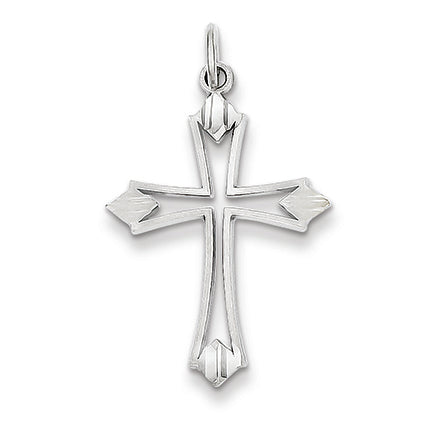 14K White Gold Passion Cross Charm