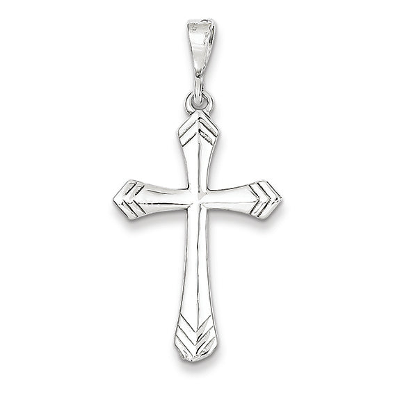 14K White Gold Passion Cross Pendant