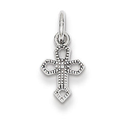 14K White Gold Passion Cross Charm