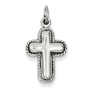 14K White Gold Polished Cross Charm