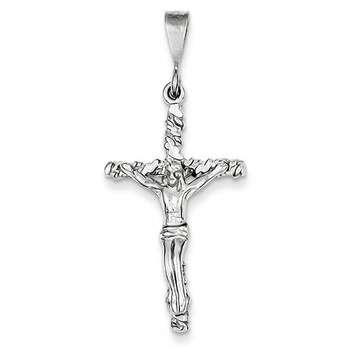 14K White Gold Crucifix Charm