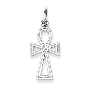 14K White Gold Ankh Cross Charm