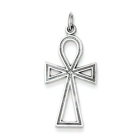 14K White Gold Ankh Cross Pendant