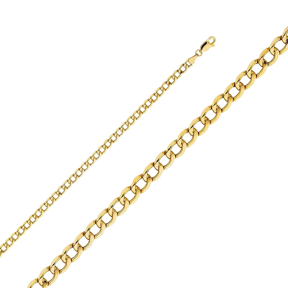 14K Solid Yellow Gold Light Curb Chain 4.6mm thick 20 Inches.  Made in Italy