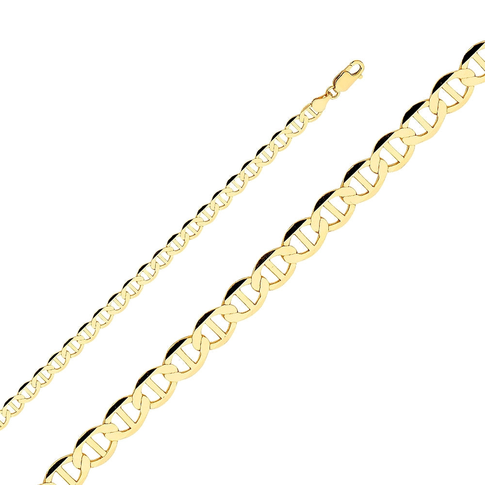 14K Solid Yellow Gold Heavy Mariner Chain 6.1mm thick 20 Inches.  Made in Italy