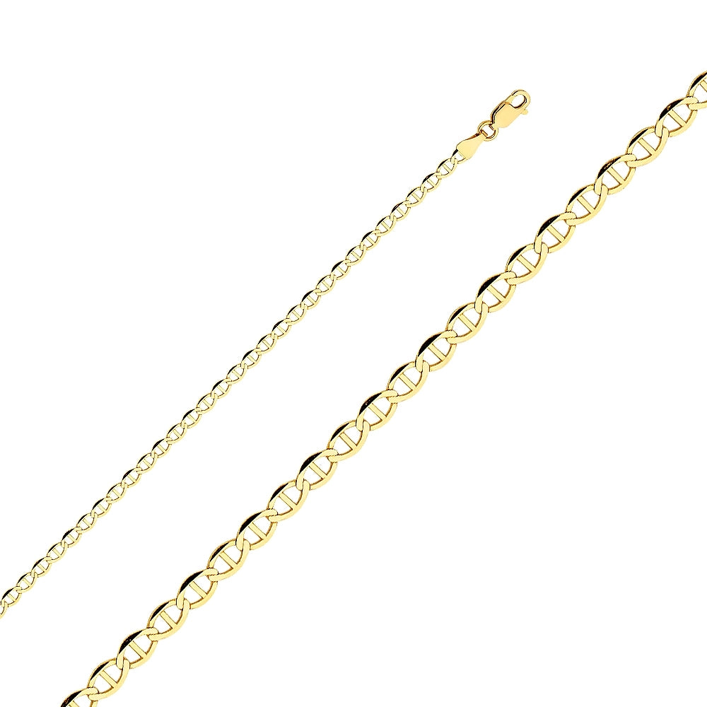 14K Solid Yellow Gold Heavy Mariner Chain 3.7mm thick 20 Inches.  Made in Italy