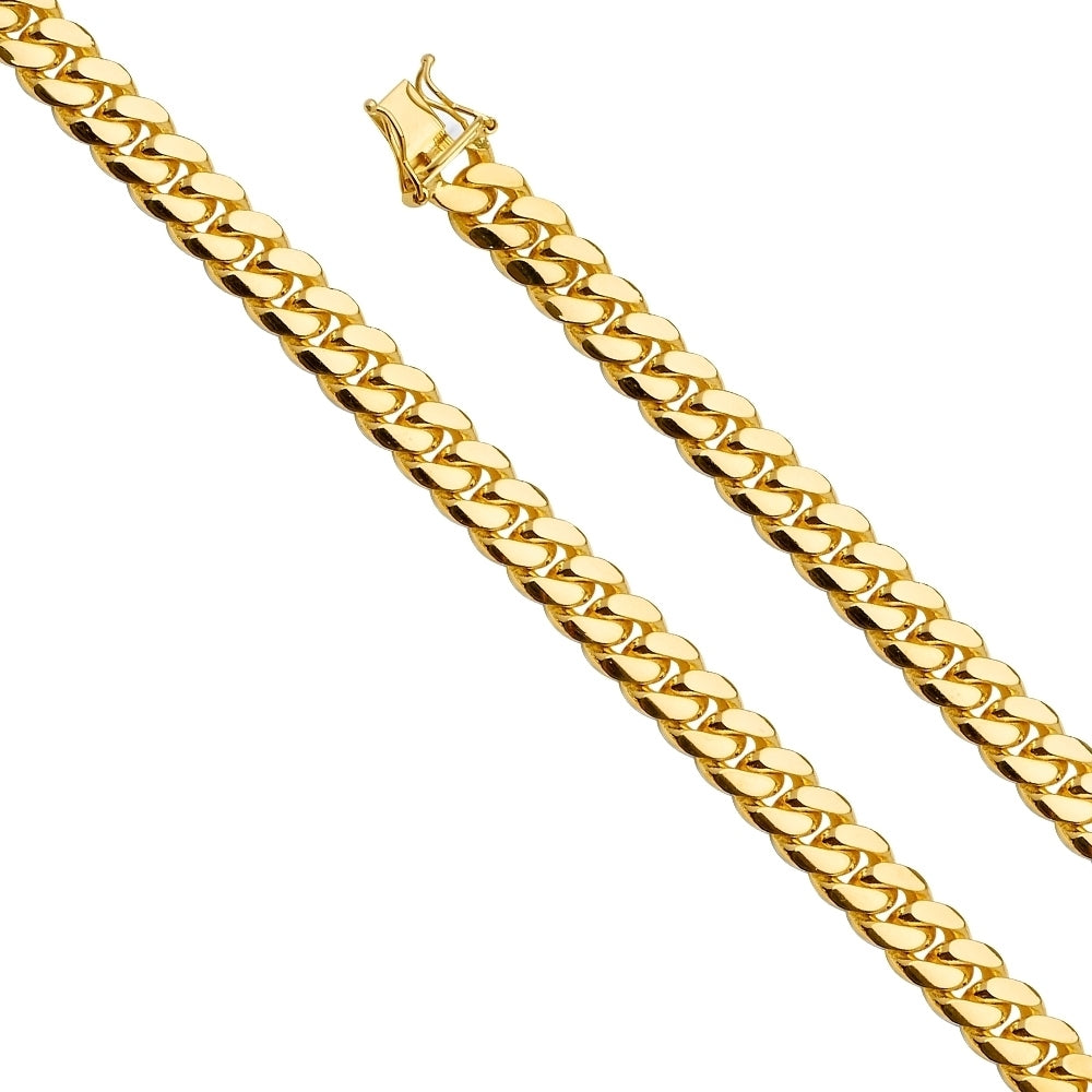 14K Solid Yellow Gold Heavy Miami Cuban Chain 9.1mm thick 26 Inches.  Made in Italy