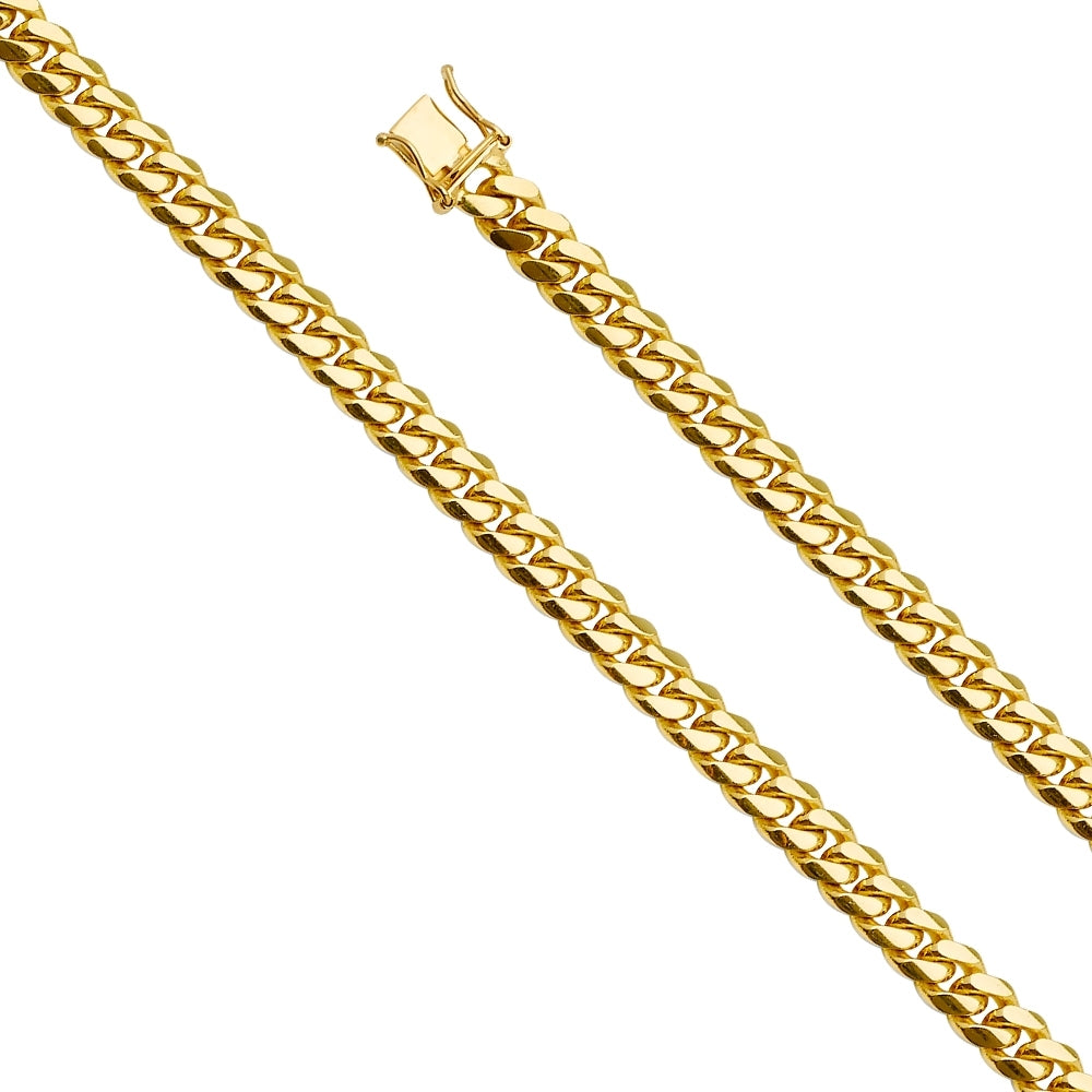 14K Solid Yellow Gold Heavy Miami Cuban Chain 7.6mm thick 26 Inches.  Made in Italy