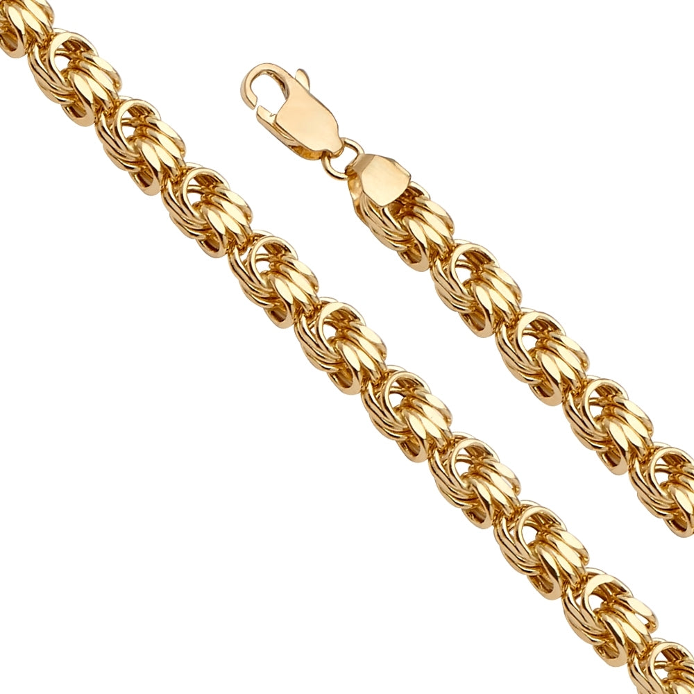 14K Solid Yellow Gold Square Byzantine Chain 5.8mm thick 26 Inches.  Made in Italy