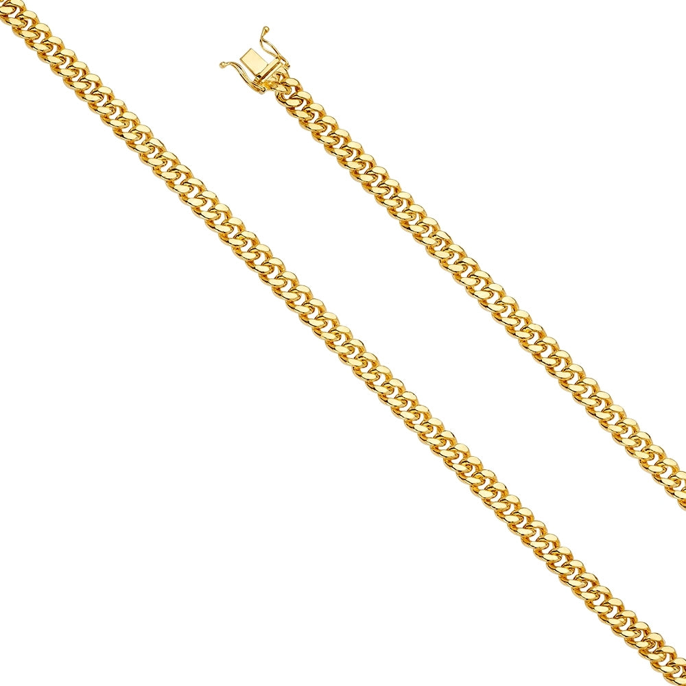 14K Solid Yellow Gold Light Miami Cuban Chain 6.3mm thick 20 Inches.  Made in Italy