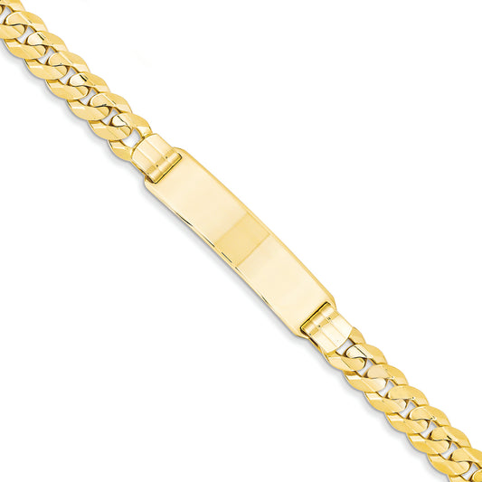 14K Gold Curb ID Bracelet 8 Inches