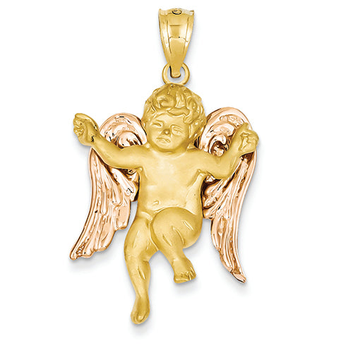 14K Gold Two-Tone Angel Pendant