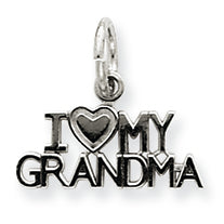 14K White Gold I Love My Grandma Charm