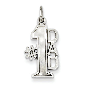 14K White Gold Polished #1 Dad Charm