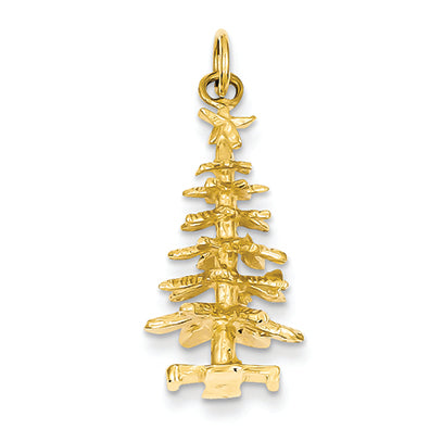 14K Gold 3-d Christmas Tree Charm