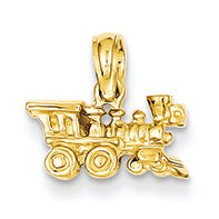14K Gold 3-D Locomotive Pendant