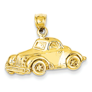 14K Gold Classic Antique Car Pendant