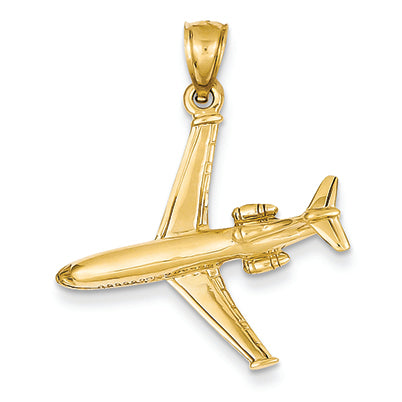 14K Gold 3-D Jet Pendant