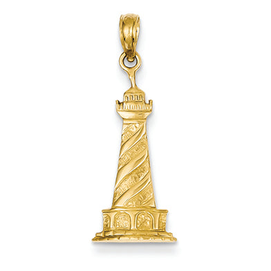 14K Gold Lighthouse Pendant