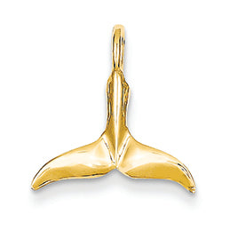 14K Gold Whale Tail Pendant