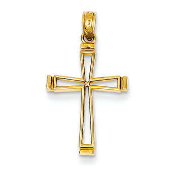 14K Gold Polished Latin Cross Pendant