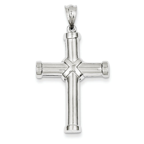14K White Gold Polished Cross Pendant