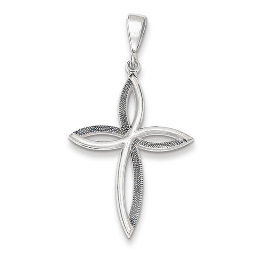 14K White Gold Passion Cross Pendant