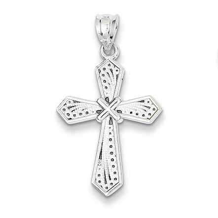 14K White Gold Passion Cross Pendant