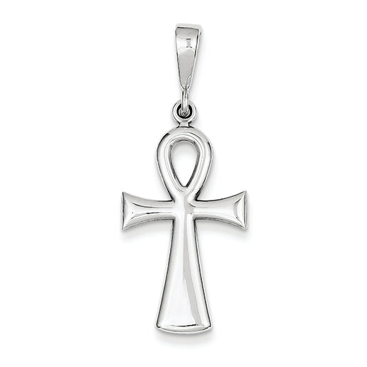 14K White Gold Ankh Cross Pendant