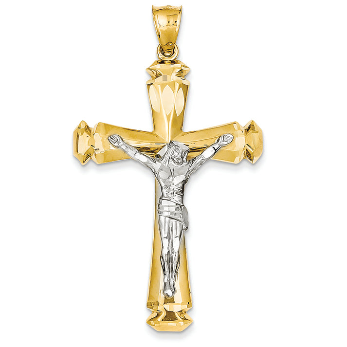 14K Gold Two-tone Crucifix Pendant