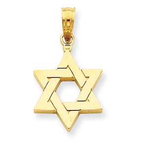 14K Gold Polished Star of David Pendant