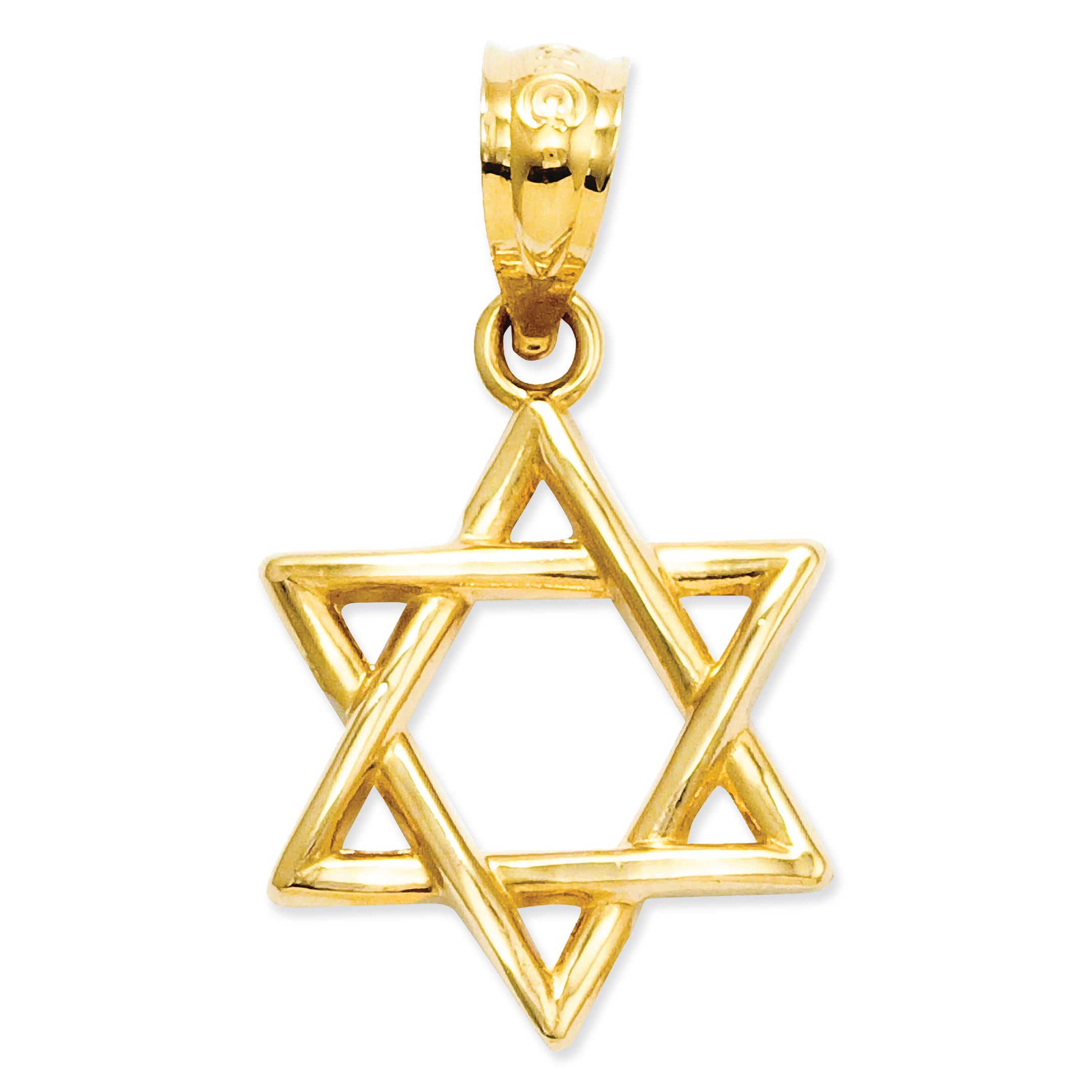 14K Gold Polished Star of David Pendant