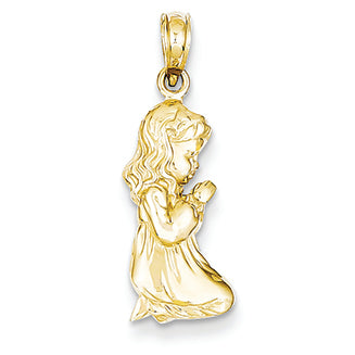 14K Gold Praying Girl Pendant