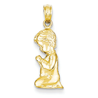14K Gold Praying Boy Pendant