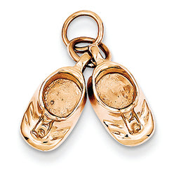 14K Gold Rose Gold Baby Shoes Charm